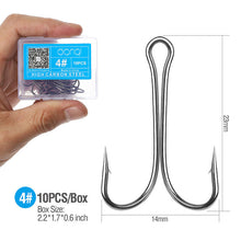 Load image into Gallery viewer, DONQL 10pcs/ Set Double Fishing Hooks Barbed Carp Fishhook For Soft Worm Lure High Carbon Steel Fly Fishing Hook Accessories