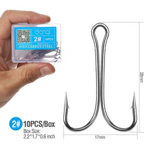 Load image into Gallery viewer, DONQL 10pcs/ Set Double Fishing Hooks Barbed Carp Fishhook For Soft Worm Lure High Carbon Steel Fly Fishing Hook Accessories