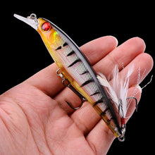 Load image into Gallery viewer, 1PCS Laser Minnow Fishing Lure 11CM 13G pesca hooks fish wobbler tackle crankbait artificial japan hard bait swimbait
