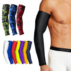 1Pcs Breathable Quick Dry UV Protection Running Arm Sleeves Basketball Elbow Pad Fitness Armguards Sports Cycling Arm Warmers