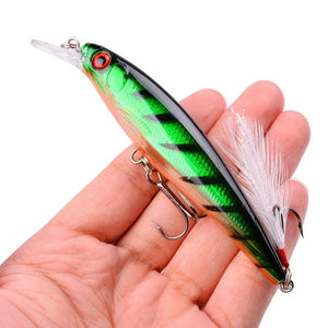 1PCS Laser Minnow Fishing Lure 11CM 13G pesca hooks fish wobbler tackle crankbait artificial japan hard bait swimbait