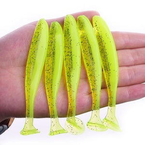 Proleurre Jigging Wobblers Fishing Lure 95mm 75mm 50mm shad T-tail soft bait Aritificial Silicone Lures Bass Pike Fishing Tackle