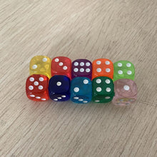 Load image into Gallery viewer, 10PCS/Lot Dice Set 10 Colors  High Quality Transparent Acrylic 6 Sided Dice  For Club/Party/Family Games Free Shipping
